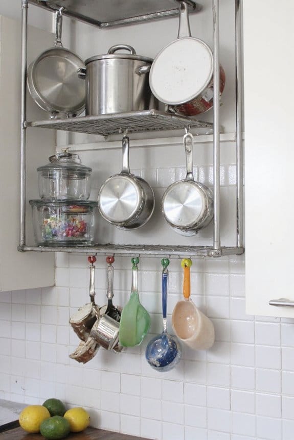 20 Small Kitchen Ideas That Deliver Big Style 9 stylish pot rack display