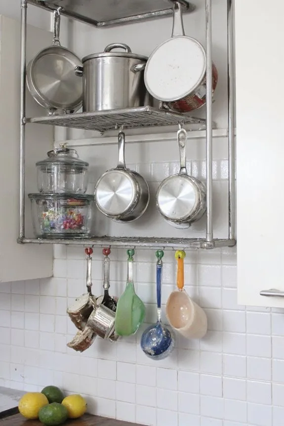 20 Small Kitchen Ideas That Deliver Big Style 9 stylish pot rack display