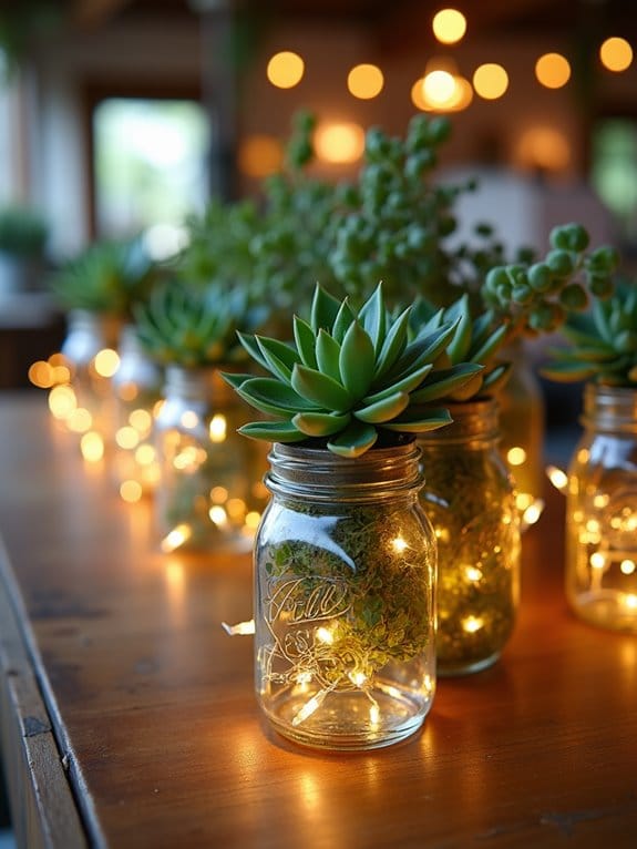 19 Creative Mason Jar Graduation Centerpieces You’ll Want to Recreate 18 succulents in mason jars