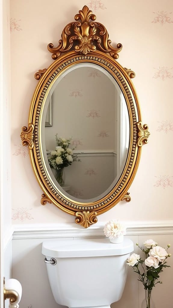25 Gorgeous Above Toilet Decor Ideas You’ll Want to Steal 4 timeless ornate distressed mirror