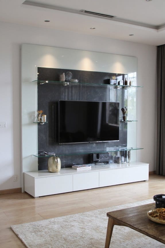 20 Modern TV Unit Designs for the Ultimate Entertainment Setup 15 transparent sleek modern design