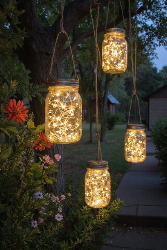 20 Cottagecore 4th of July Decor Ideas for a Whimsical Celebration 6 twinkling mason jar lanterns