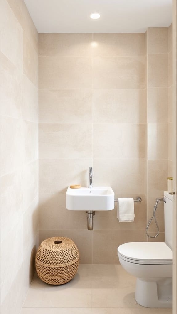 22 Neutral Bathroom Decor Ideas You’ll Want to Copy ASAP 22 unified monochromatic bathroom design