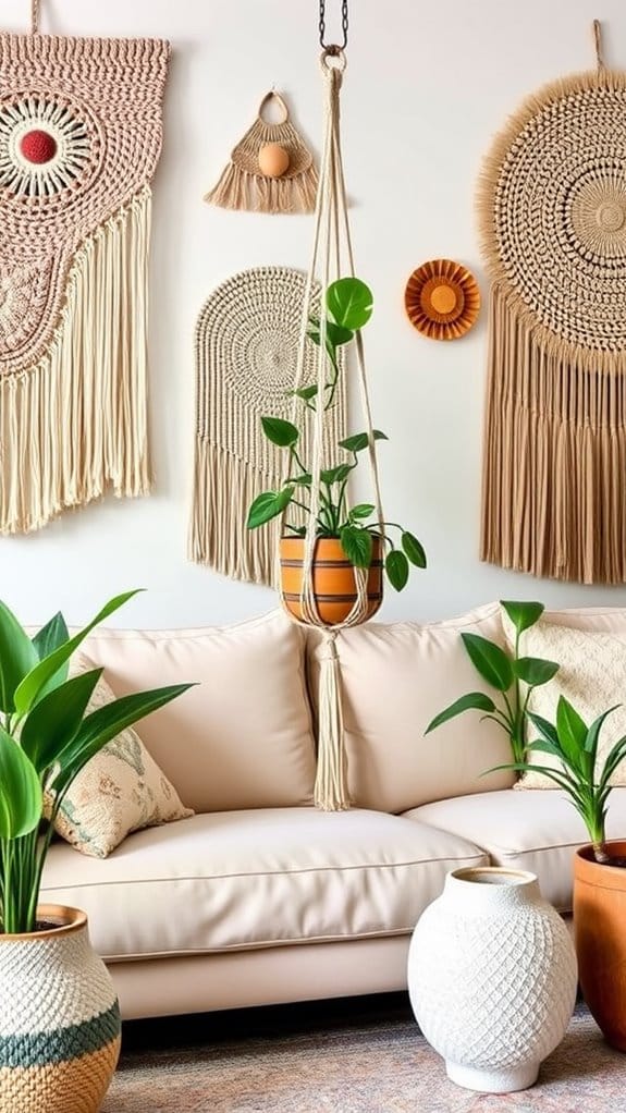 22 Modern Boho Living Room Ideas You'll Absolutely Love 7 unique planters enhance boho decor