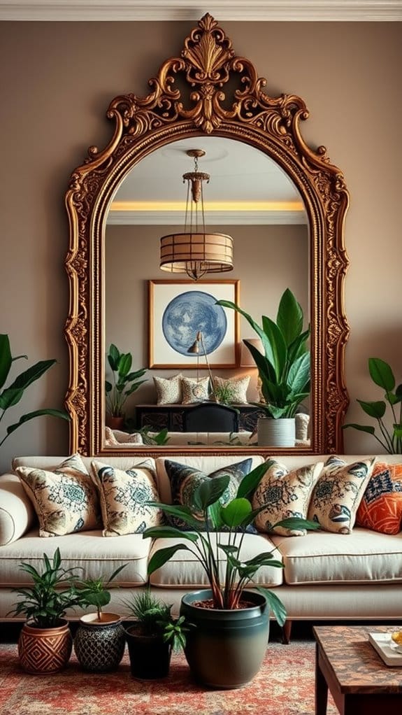 22 Modern Boho Living Room Ideas You'll Absolutely Love 21 unique sculptural mirror arrangements