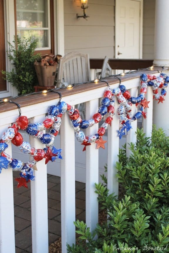 14 Simple DIY 4th of July Garland Ideas to Craft This Season 7 upcycled bottle cap garland