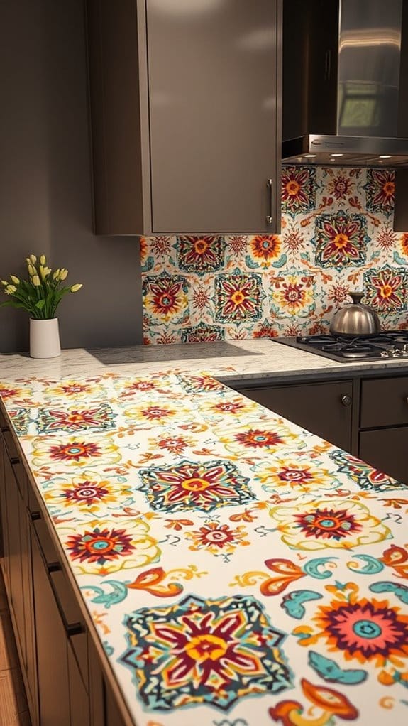 28 Stylish & Functional Kitchen Countertop Ideas to Try Now 20 vibrant artistic patterned surfaces
