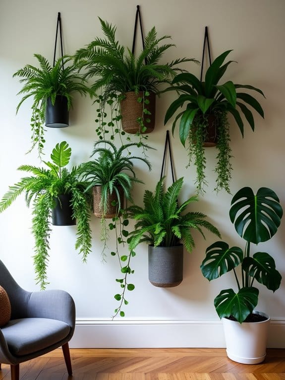 18 Eye-Catching Wall Decor Ideas to Style Above Your Couch 9 vibrant layered plant display