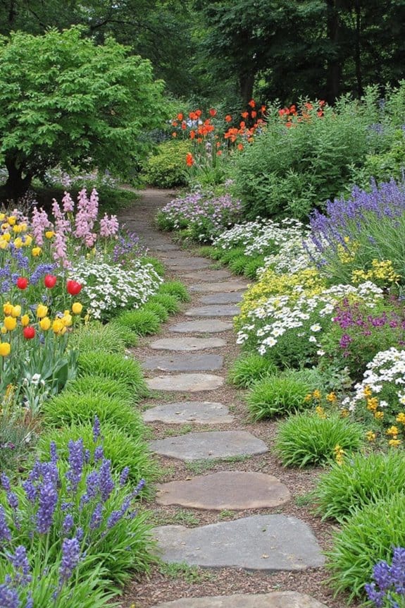 15 Enchanting Cottage Garden Ideas for a Dreamy Backyard Retreat 4 vibrant mixed floral tapestry
