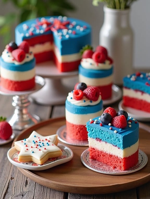 17 Patriotic 4th of July Kitchen Tray Ideas to Style With Ease 6 vibrant patriotic dessert display