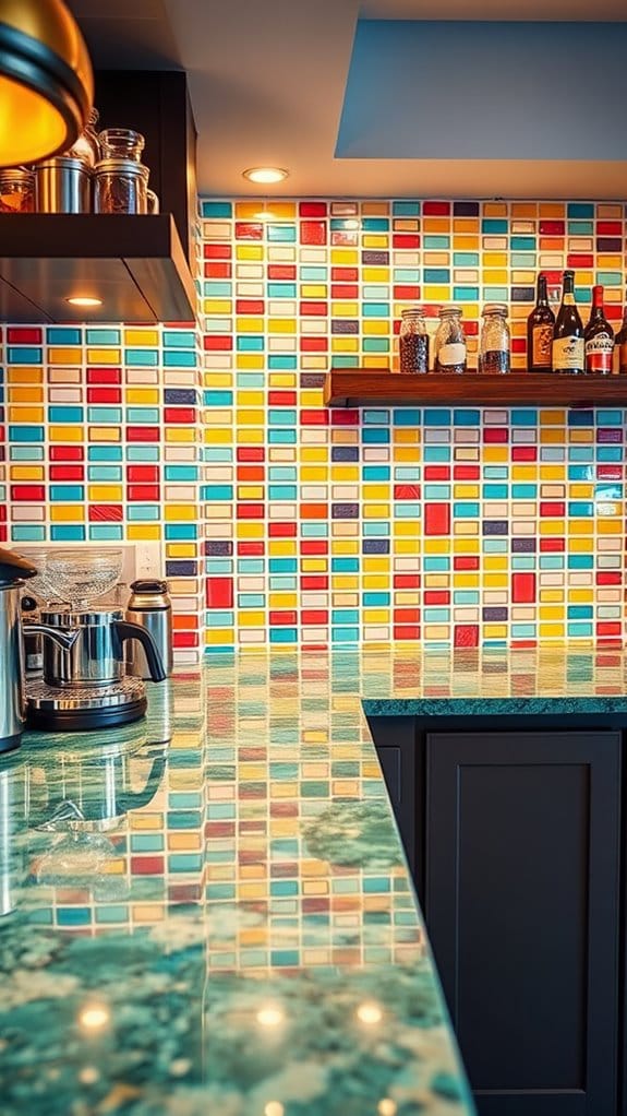 19 Brilliant DIY Coffee Bar Ideas That Will Transform Your Home 18 vibrant patterned tile accents