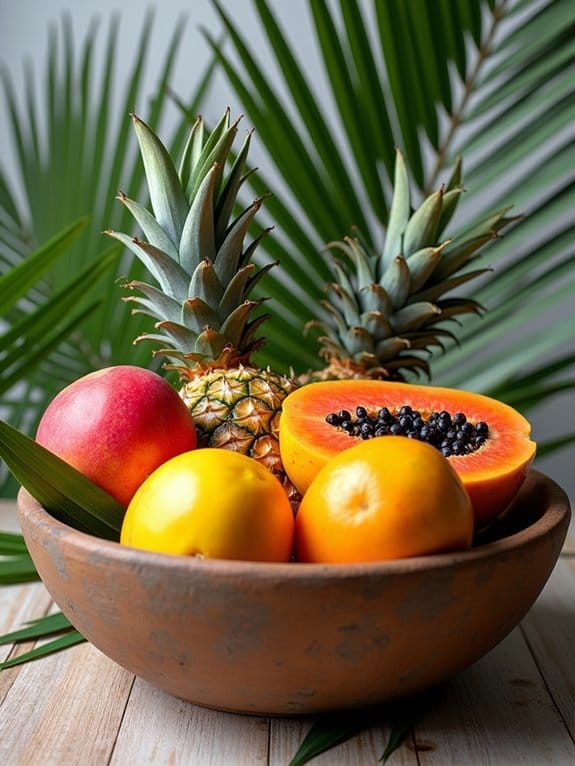20 Simple Yet Stunning Dough Bowl Centerpiece Ideas to Try 18 vibrant tropical fruit arrangement