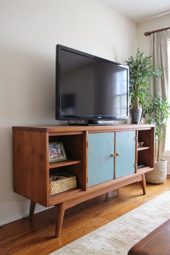 20 Modern TV Unit Designs for the Ultimate Entertainment Setup 18 vintage charm meets functionality