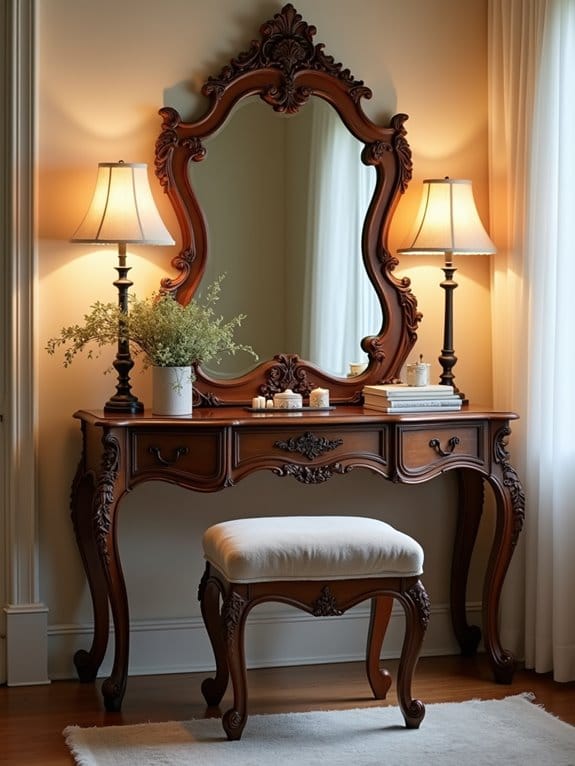 19 Gorgeous Makeup Vanity Ideas to Match Any Aesthetic 14 vintage charm with distressed wood