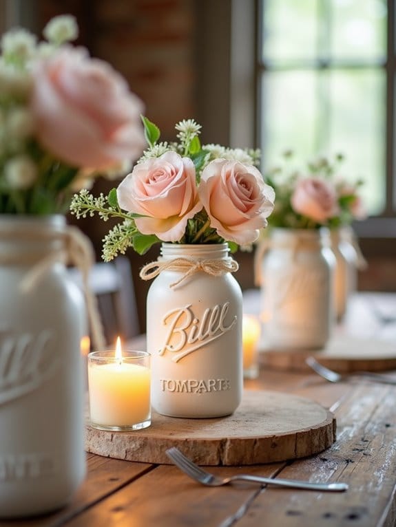 19 Creative Mason Jar Graduation Centerpieces You’ll Want to Recreate 15 vintage charm with floral accents
