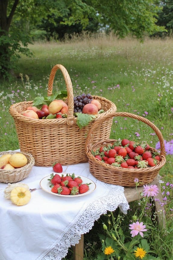 20 Cottagecore 4th of July Decor Ideas for a Whimsical Celebration 15 vintage fruit picnic baskets
