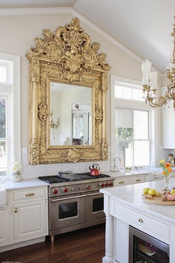 16 Modern Victorian Kitchen Ideas That Blend Old With New 14 vintage ornate mirror centerpiece
