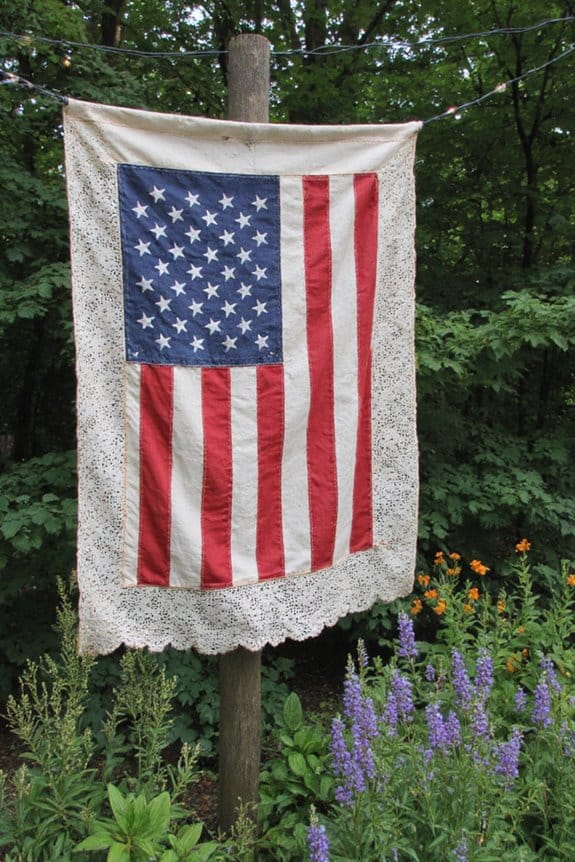 20 Cottagecore 4th of July Decor Ideas for a Whimsical Celebration 2 vintage patriotic lace banners