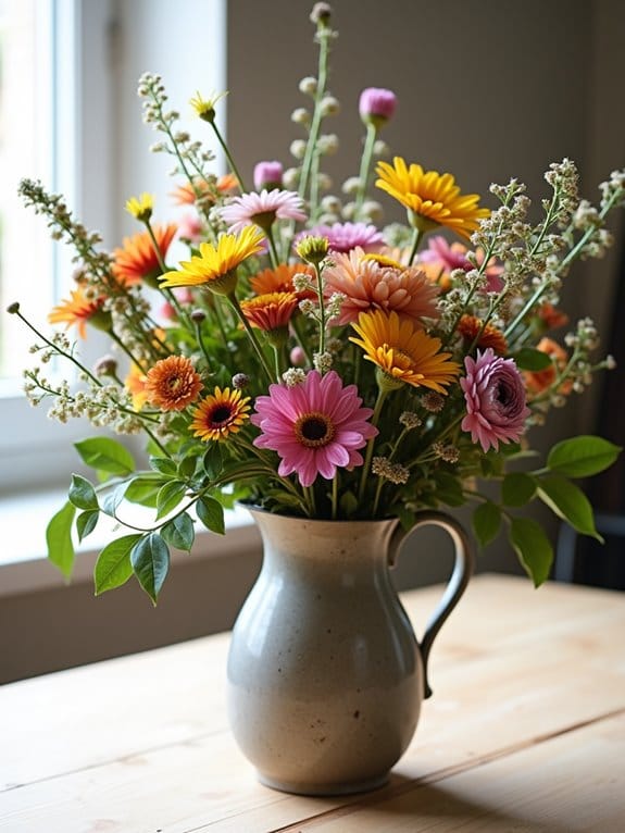 15 Beautiful Spring Table Centerpiece Ideas You Can Copy Today 4 vintage wildflower bouquet display
