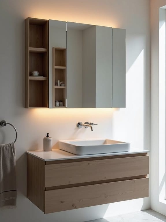 19 Gorgeous Makeup Vanity Ideas to Match Any Aesthetic 13 wall mounted foldable mirror