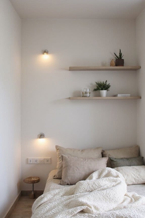 23 Small Bedroom Makeover Ideas With a Big Style Impact 7 wall mounted lighting saves surface space