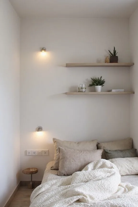 23 Small Bedroom Makeover Ideas With a Big Style Impact 7 wall mounted lighting saves surface space