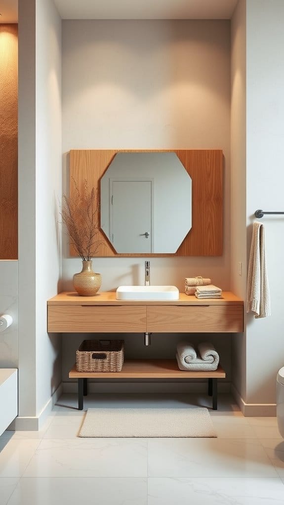 22 Neutral Bathroom Decor Ideas You’ll Want to Copy ASAP 5 warm natural wood accents