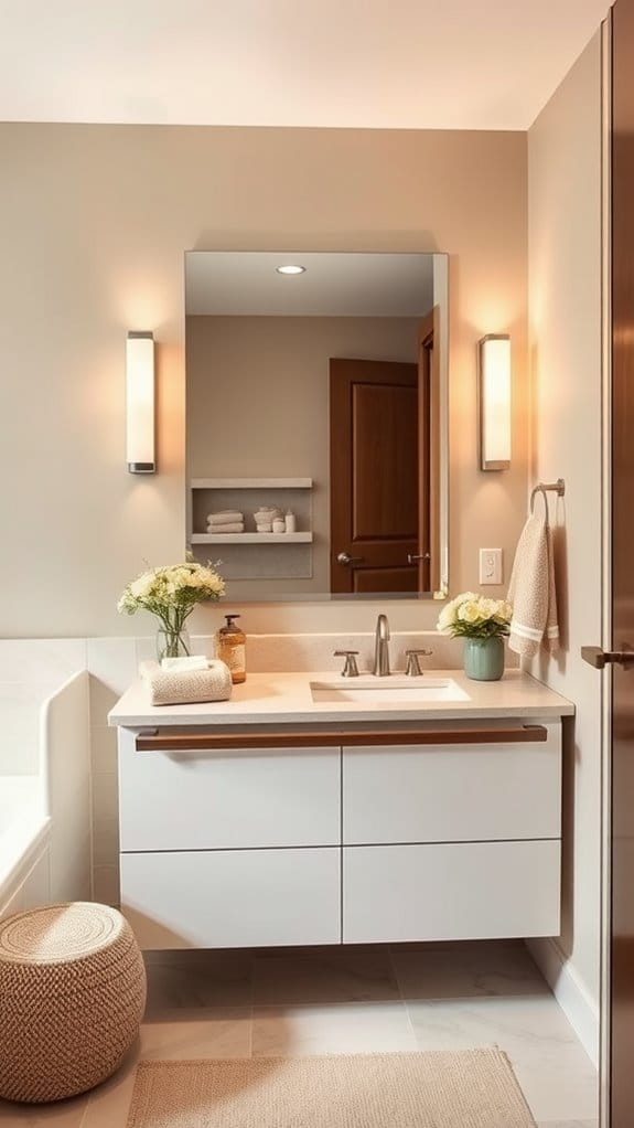 22 Neutral Bathroom Decor Ideas You’ll Want to Copy ASAP 2 warm neutral inviting ambiance
