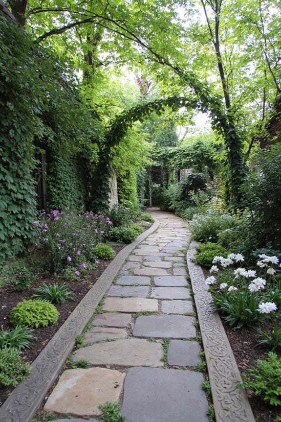 15 Enchanting Cottage Garden Ideas for a Dreamy Backyard Retreat 2 winding vintage stone pathways