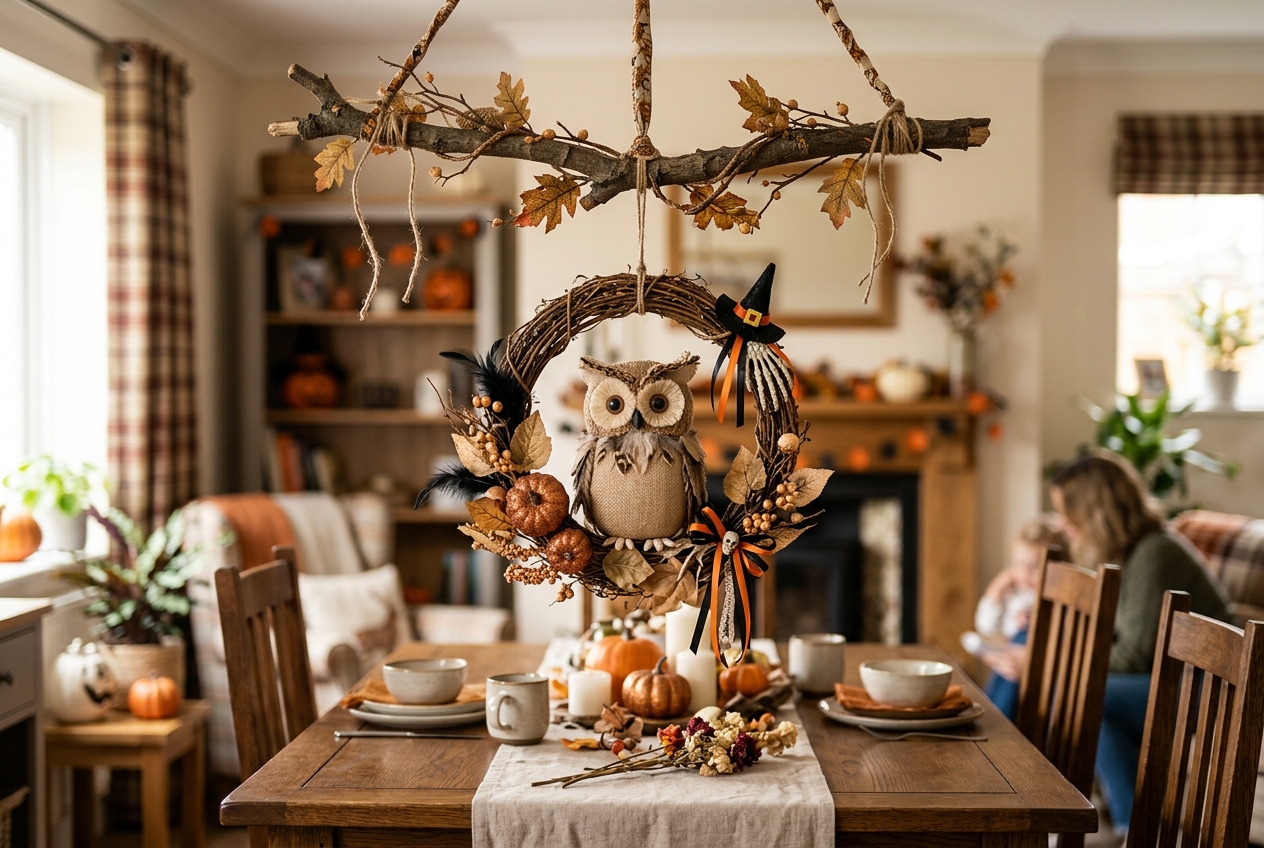 18 Quick Halloween Centerpiece Ideas You Can Make in Under an Hour 5 owl Halloween centerpiece