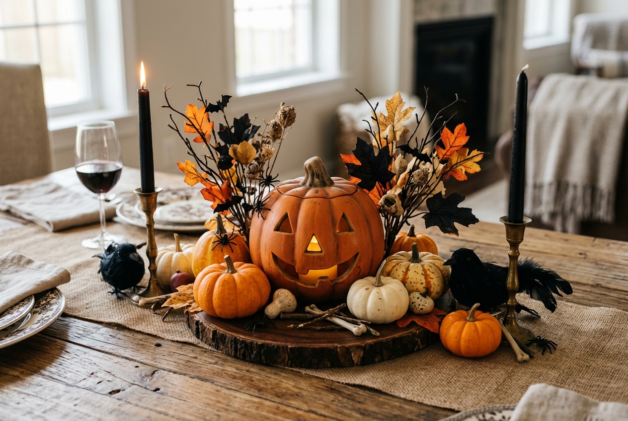 18 Quick Halloween Centerpiece Ideas You Can Make in Under an Hour 6 classic Halloween centerpiece