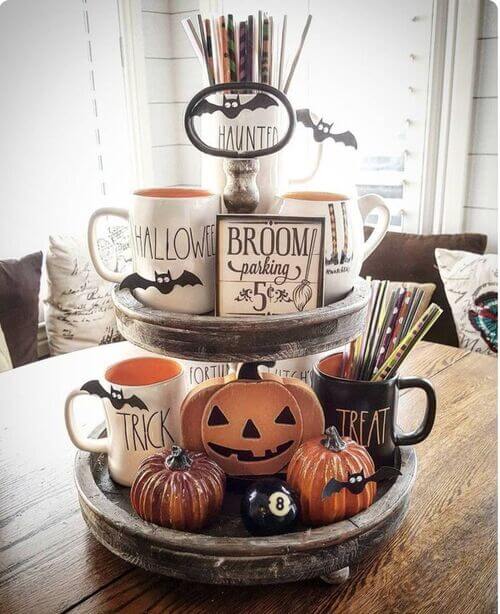 halloween tiered tray decor