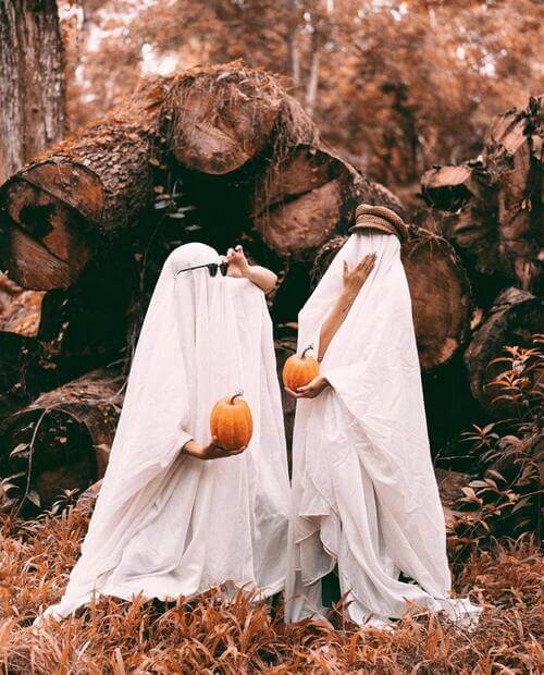 Ghost Sheet couple costume Halloween