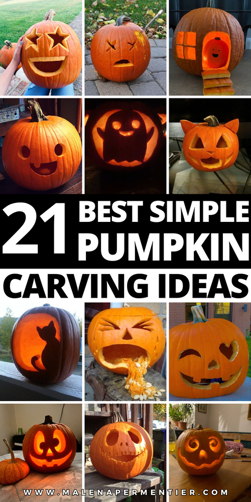 21 Easy Pumpkin Carving Ideas You’ll Want to Copy 4 e598b6b3b5fb simple pumpkin carving ideas