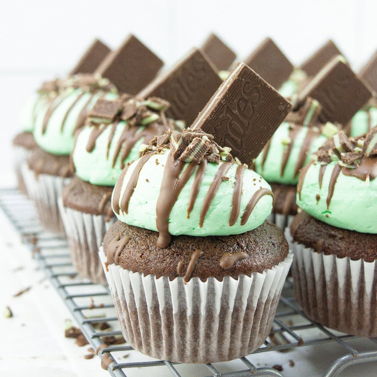 Andes Mint Chocolate Cupcakes 1 andes mint chocolate cupcakes featured image