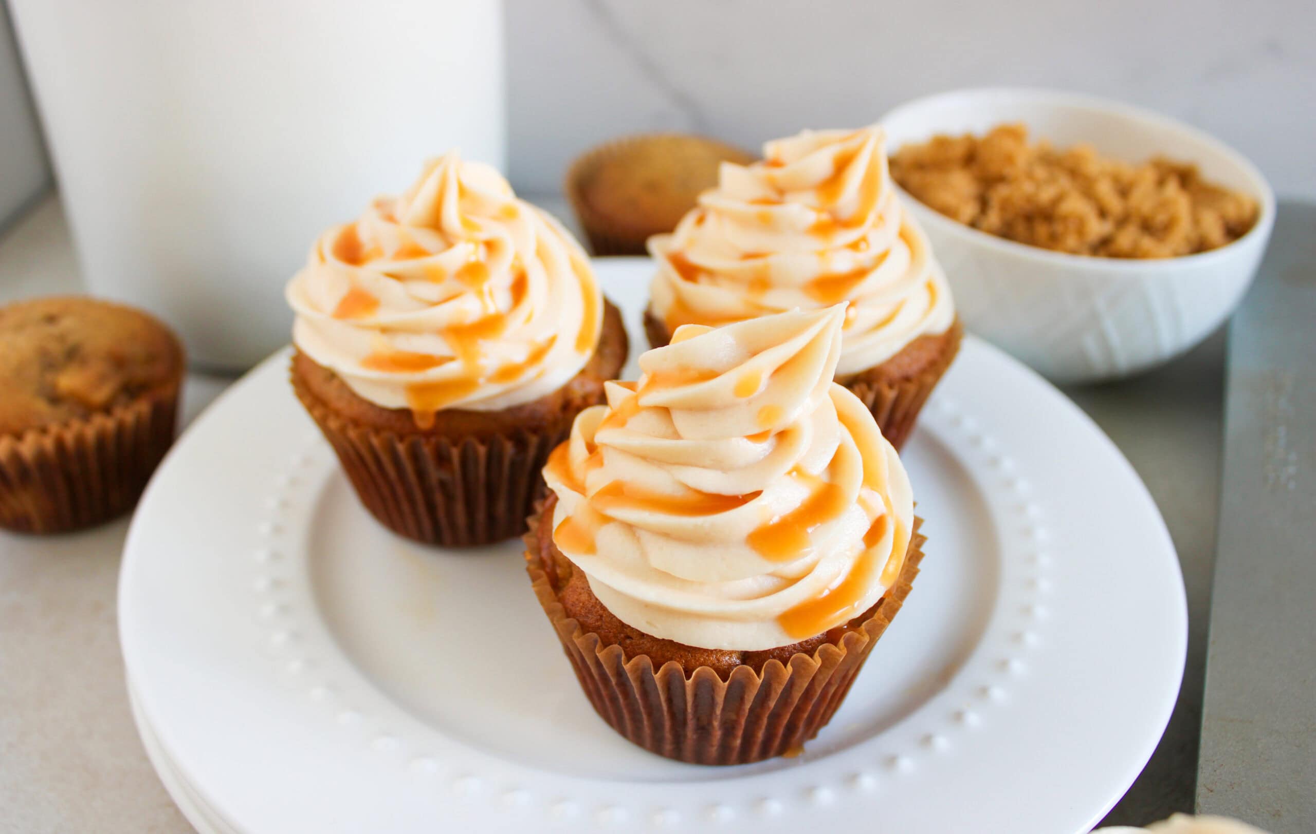 Apple Spice Cupcakes with Salted Caramel Frosting