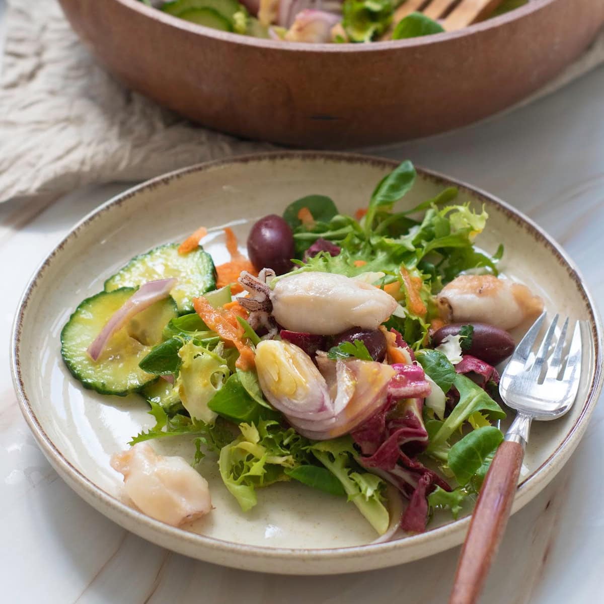 Baby Calamari Garden Salad 1 baby calamari garden salad featured image