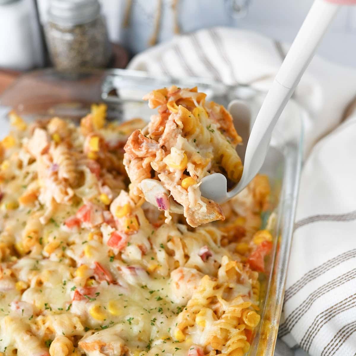 bbq chicken ranch casserole featured image