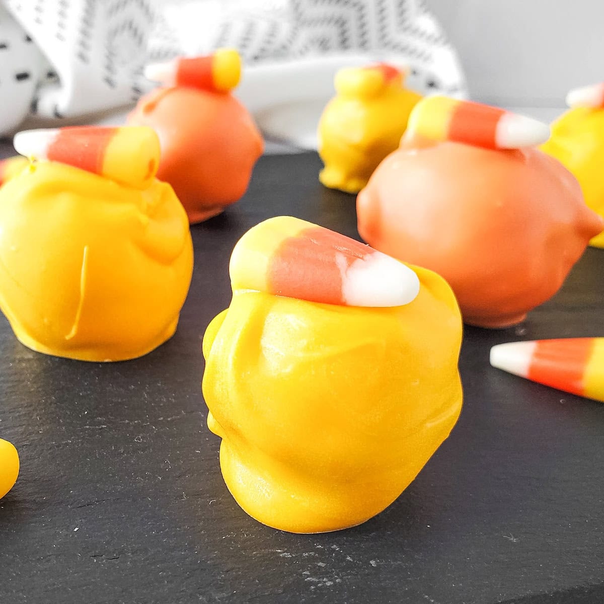 Sweet Candy Corn Oreo Truffles 1 candy corn oreo truffles featured image