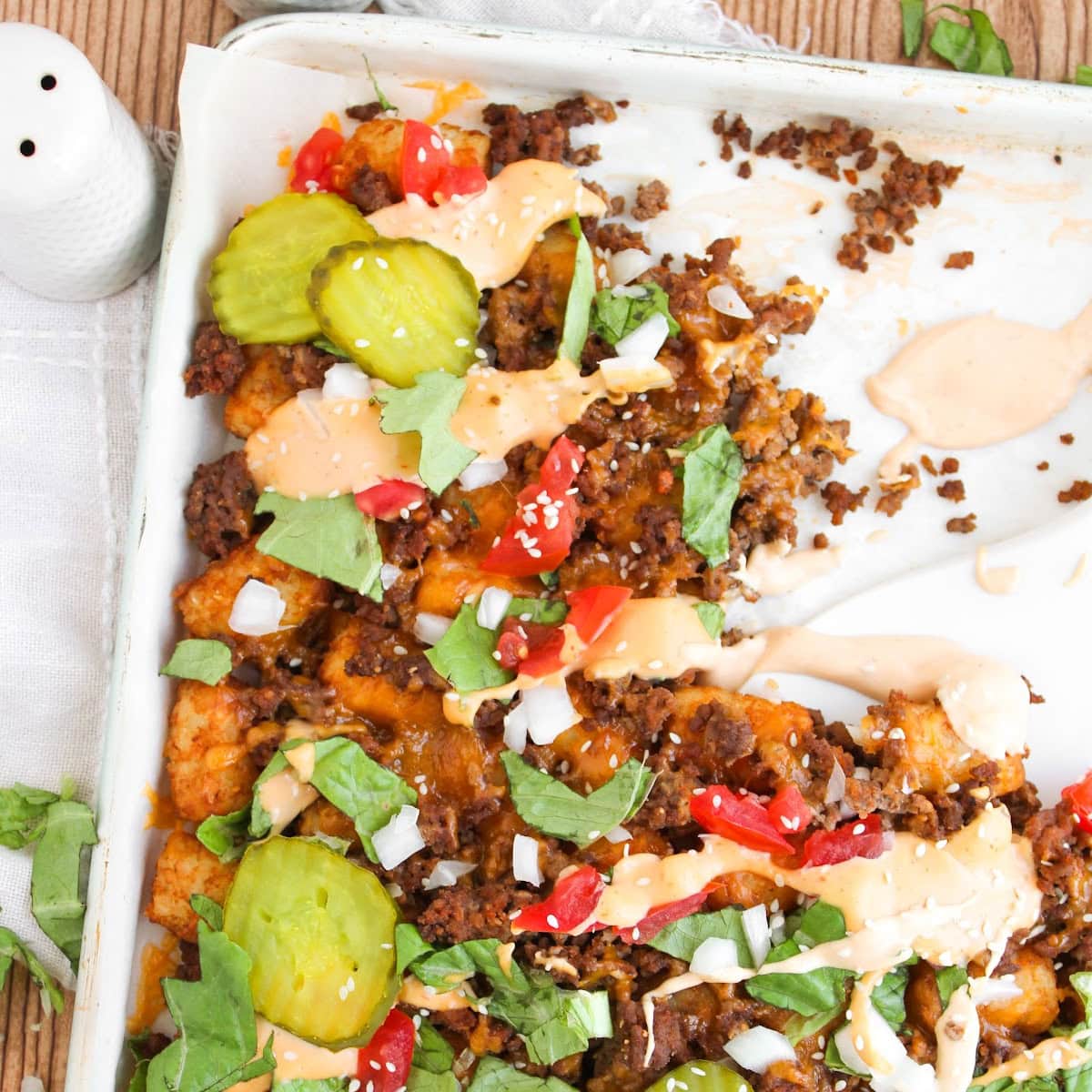 Cheeseburger Loaded Tater Tots 1 cheeseburger loaded tater tots featured image