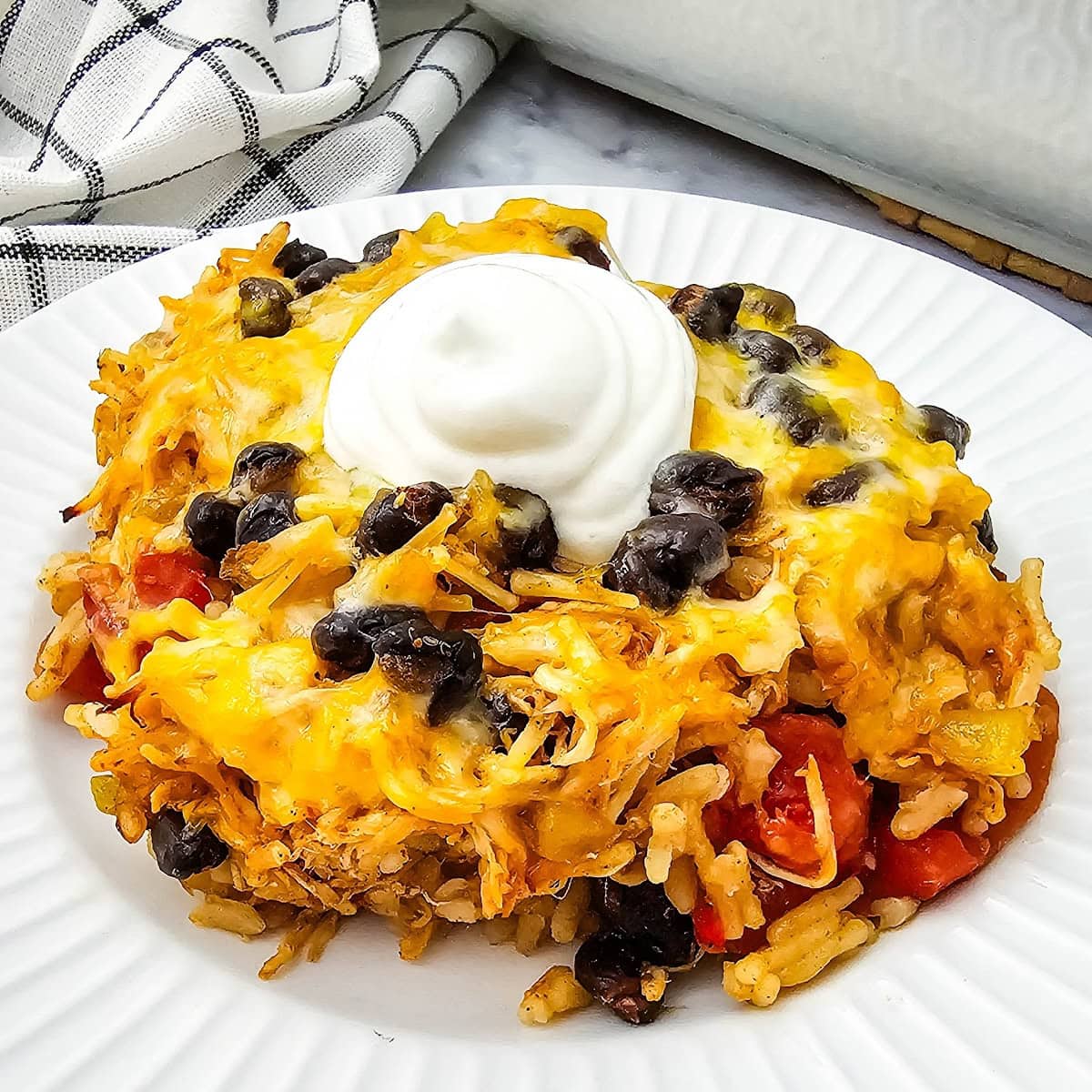 Cheesy Chicken Taco Casserole with Black Beans 1 chicken taco casserole featured image