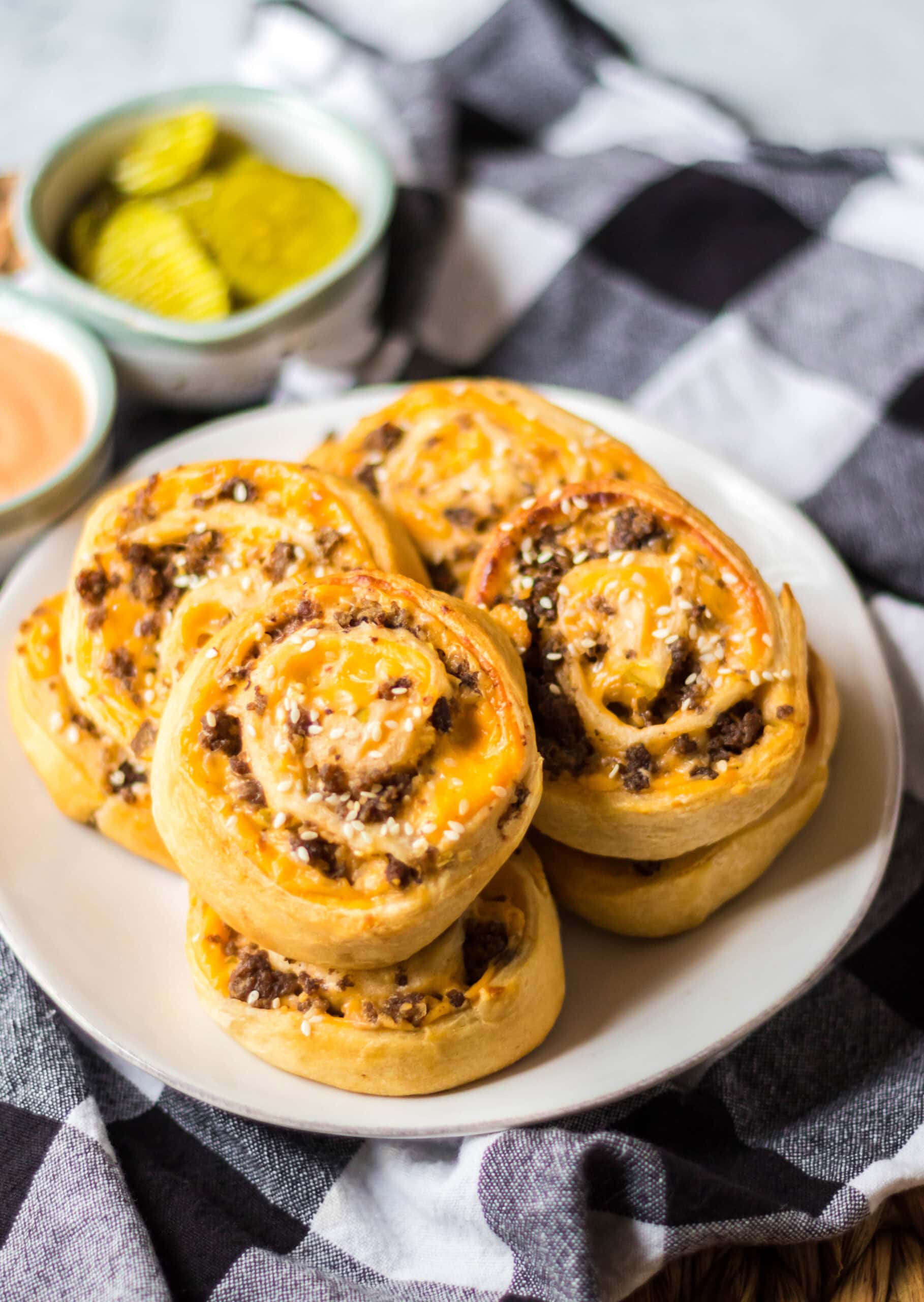 Cheesy Homemade Big Mac Pinwheels 1 Cheesy Homemade Big Mac Pinwheels