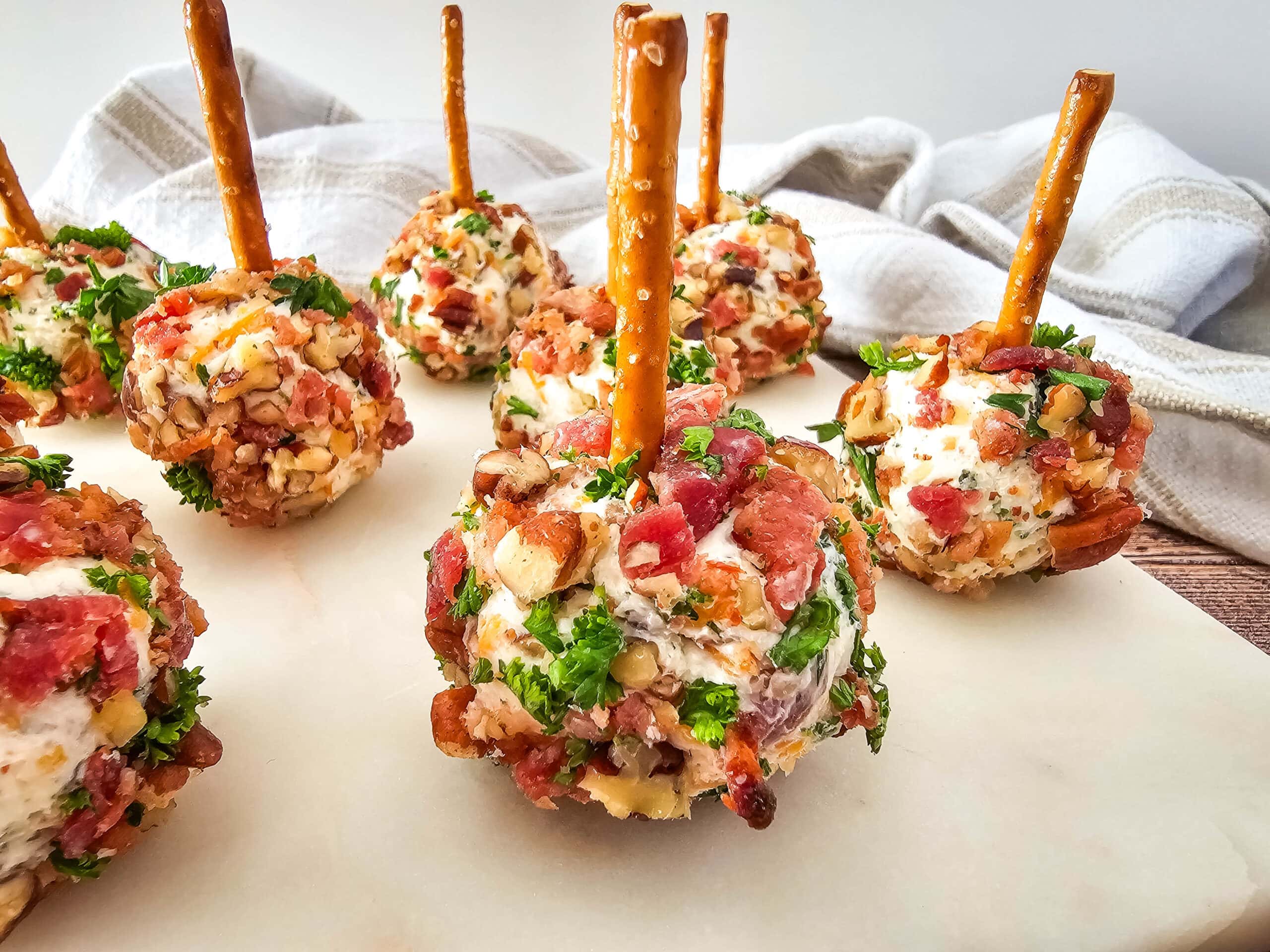 Cracked Out Cheeseball Bites on a Pretzel Stick 1 Cracked Out Cheeseball Bites on a Pretzel Stick