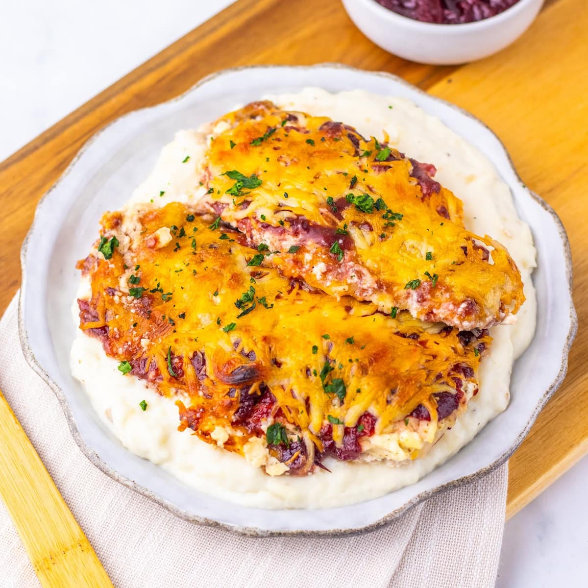 Cranberry Cream Cheese Chicken Bake featured image copy