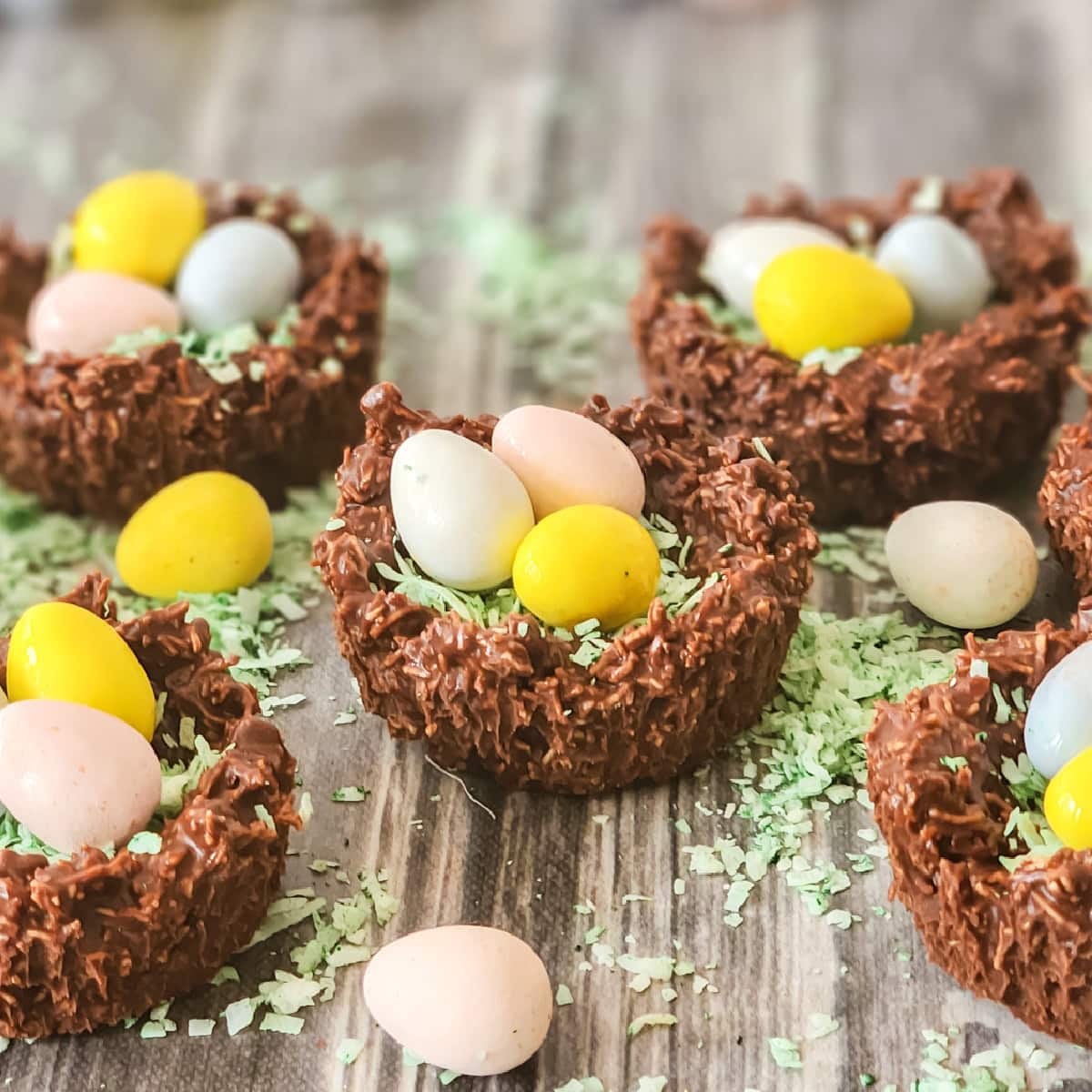 No-Bake Chocolate Easter Egg Nests 1 No-Bake Chocolate Easter Egg Nests