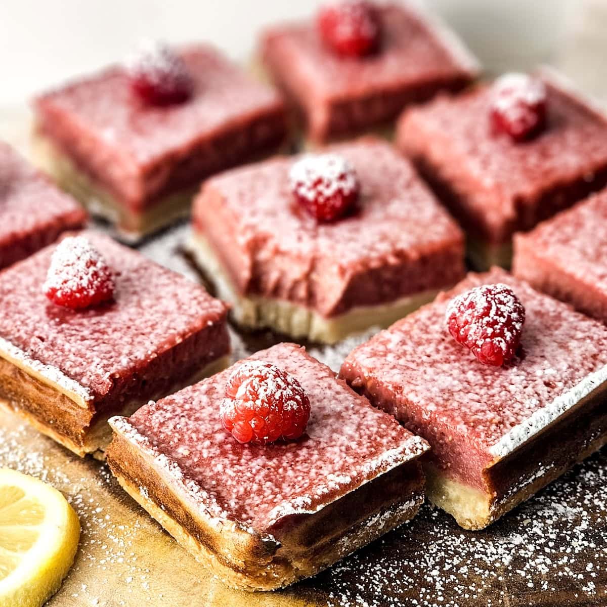 Fresh Raspberry Lemon Bars with Shortbread Crust 1 raspberry lemon bars featured image