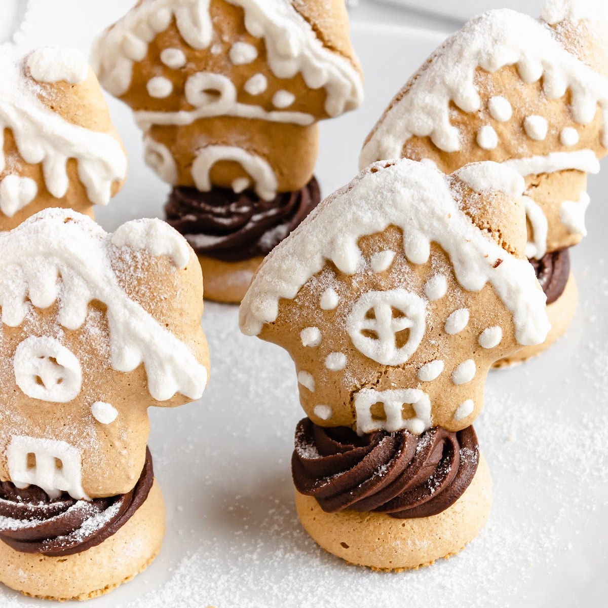 Gingerbread House Macarons 1 gingerbread house macarons