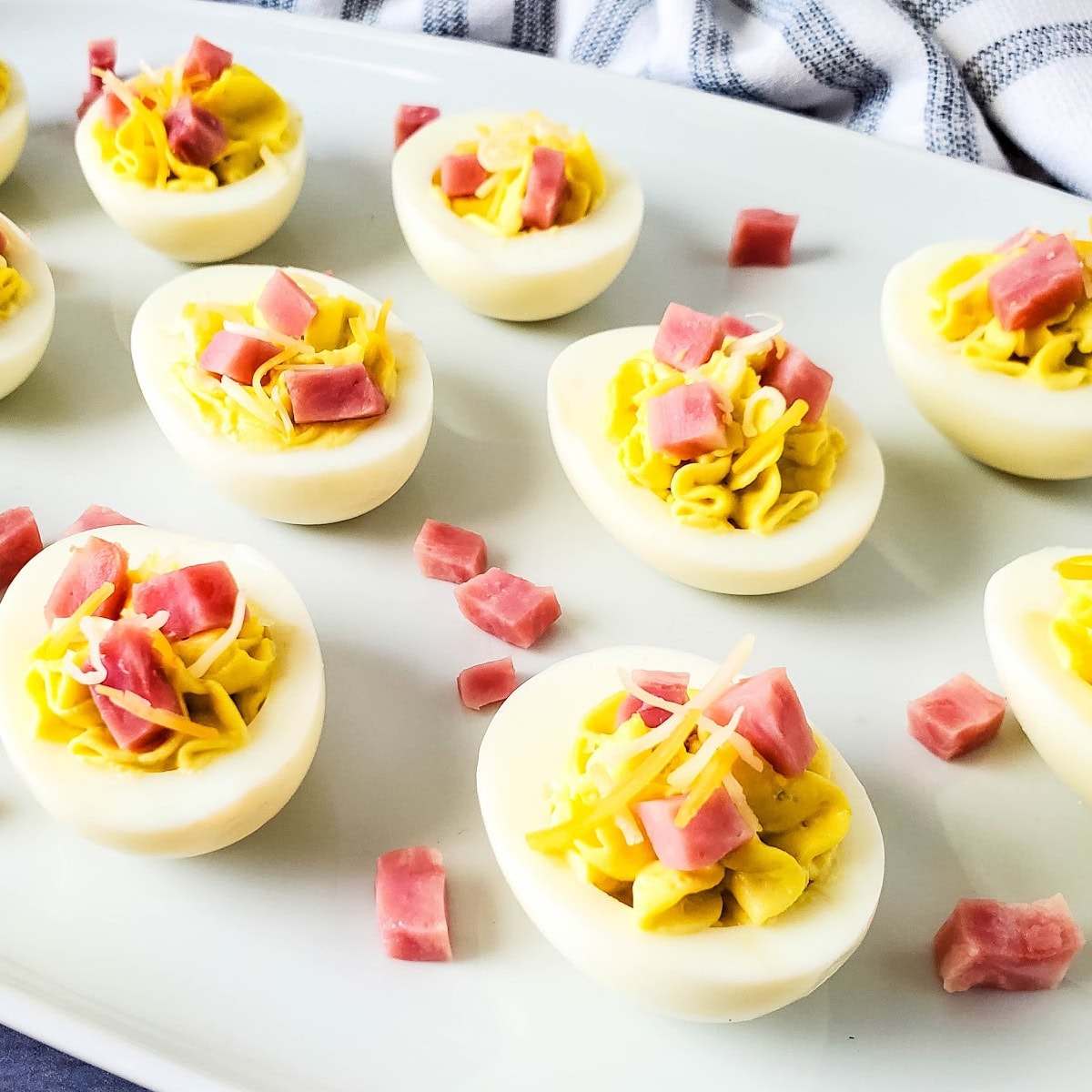 Ham and Cheese Deviled Eggs 1 ham and cheese deviled eggs featured image