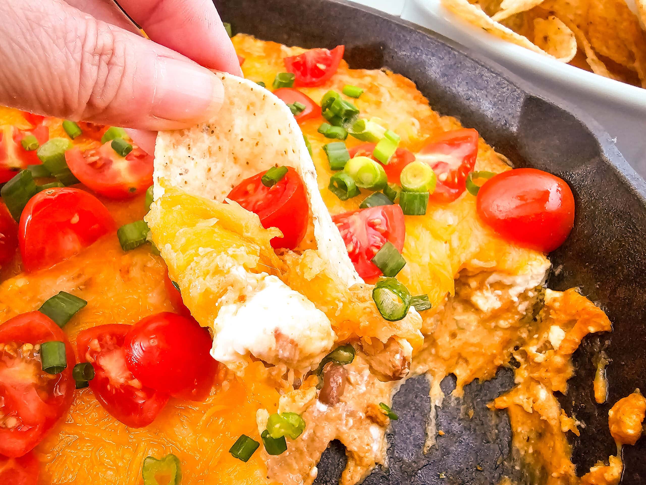 The Best Cheesy Texas Trash Dip in a Skillet 1 The Best Cheesy Texas Trash Dip in a Skillet