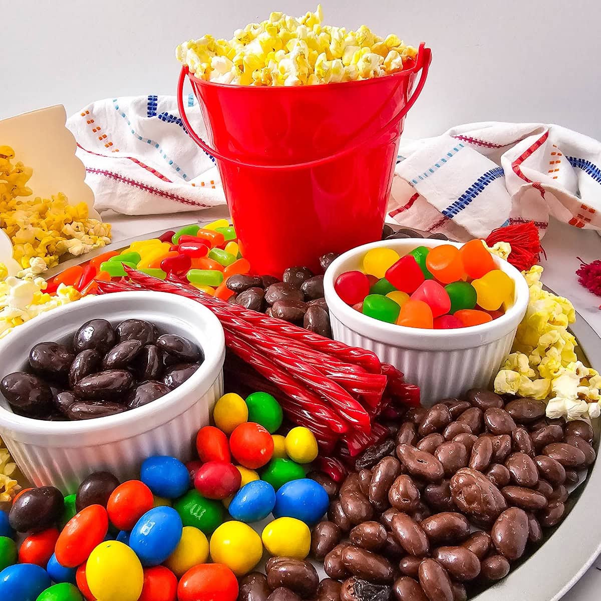 Popcorn & Candy Movie Night Snack Board